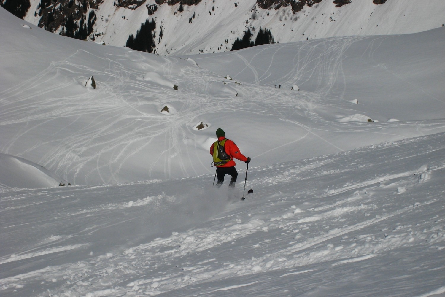 tetof/Christophe H à la descente vers la Combe Madame dans le versant N
