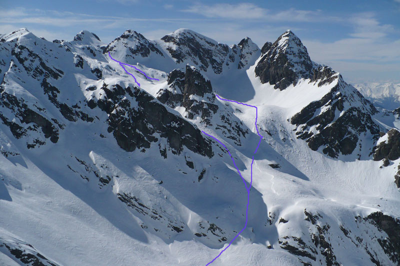 Itninerario da e per la bocchetta di q. 2400 m. sopra il Lago Rotondo