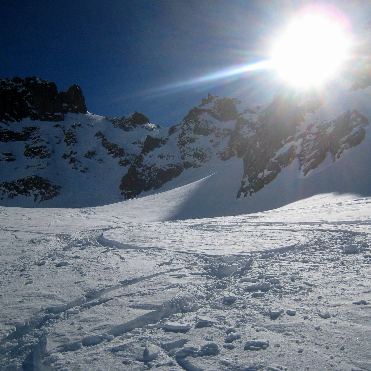 le couloir (caché par l'éperon) et ses branches