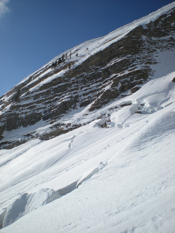 reptation au pied du couloir