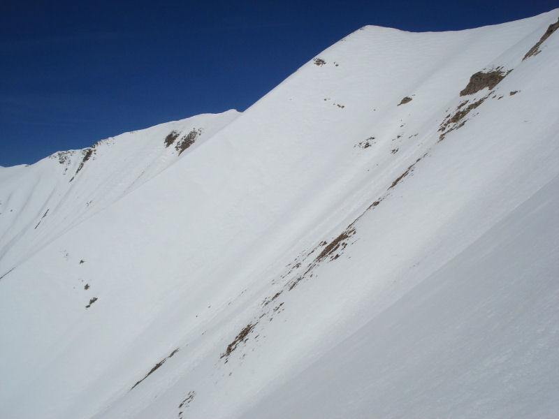 Dans la face SSW de la Point 2662 m