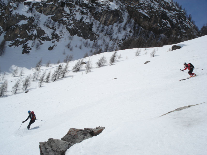 Grand ski au dessus de la Barge (sous le Couloir en Banane).