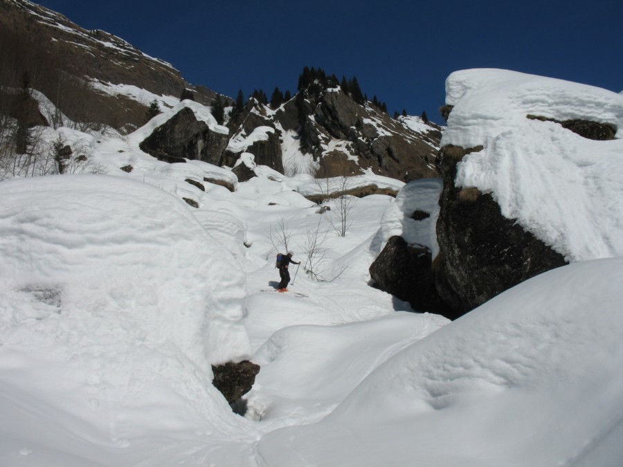 Couarra - Les gros blocs vers les Barmes