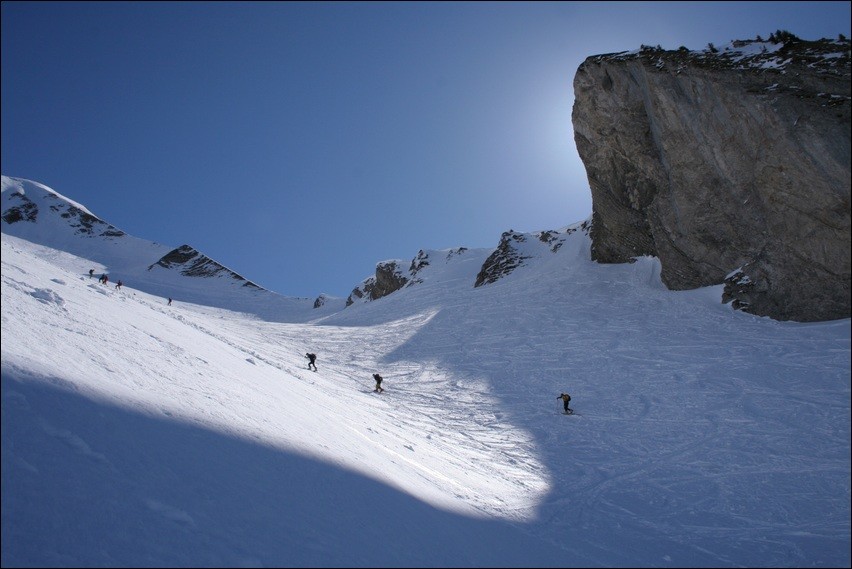 En montant dans la combe W du Charvin