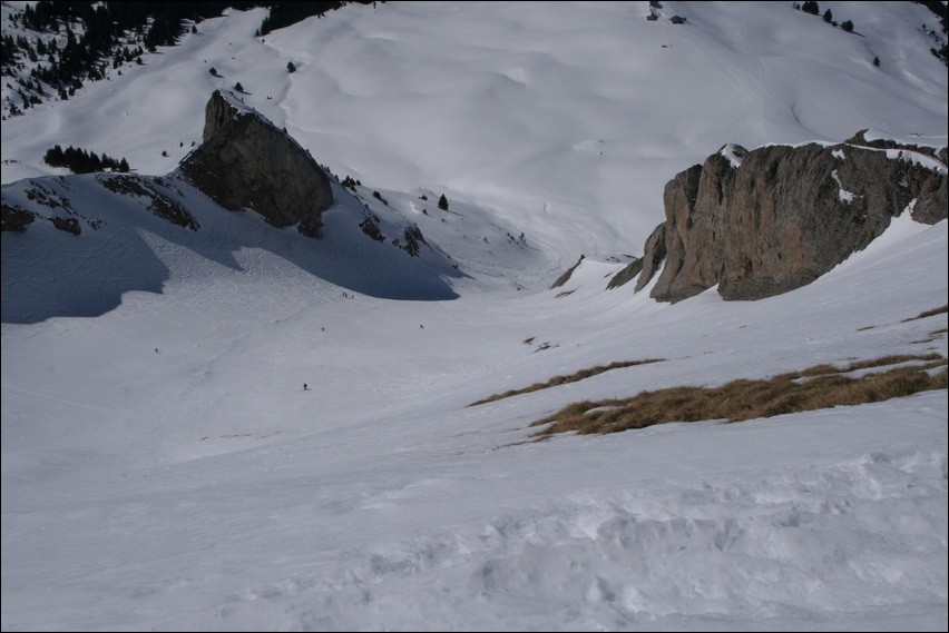 Face W du Charvin vue d'en haut