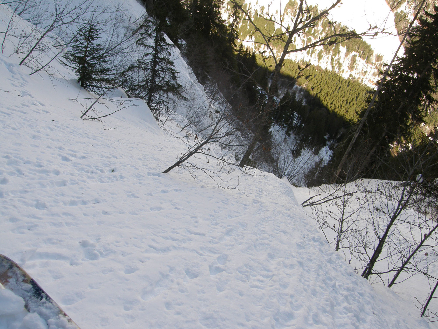 Tentative de descente directe sous la cheminée