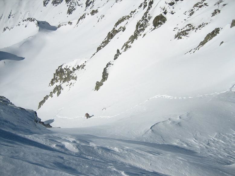 La montée pénible du couloir S de la Belle Etoile