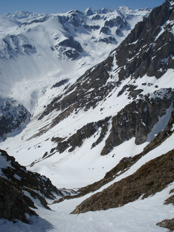 partie étroite du couloir SW de l'Arbizon