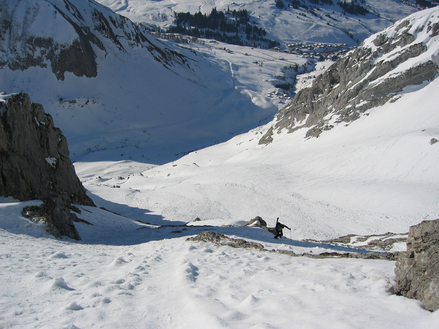 Pointe Blanche, à mi pente
