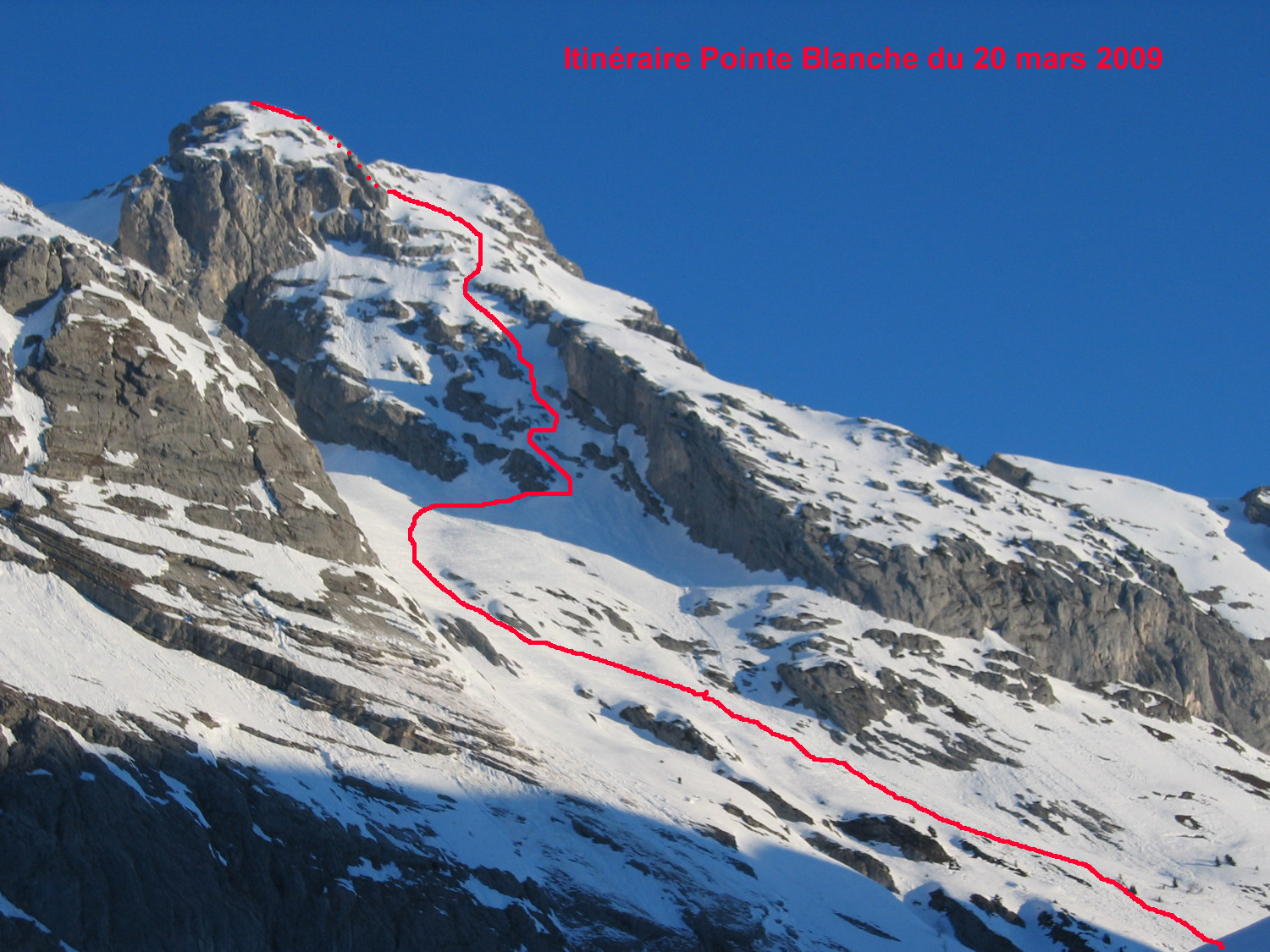 Pointe Blanche, itinéraire du jour