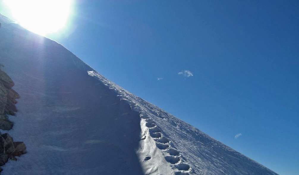 La sortie du Col des Lauzières