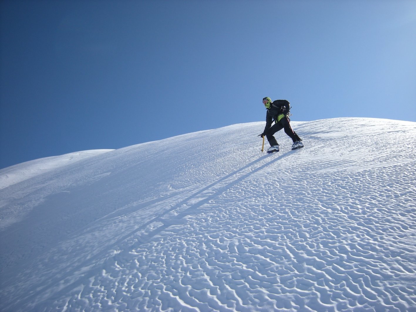 Descente du Pain de Sucre du Tondu, crampons obligatoires!