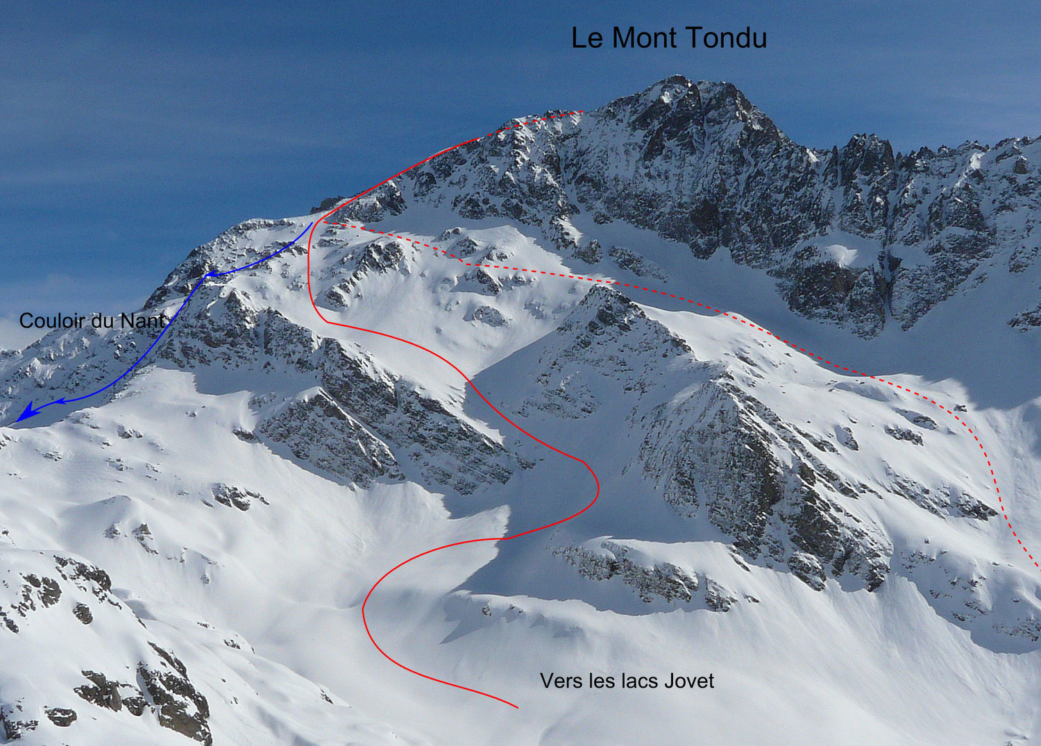 Le Mont Tondu face W (Mont Blanc)