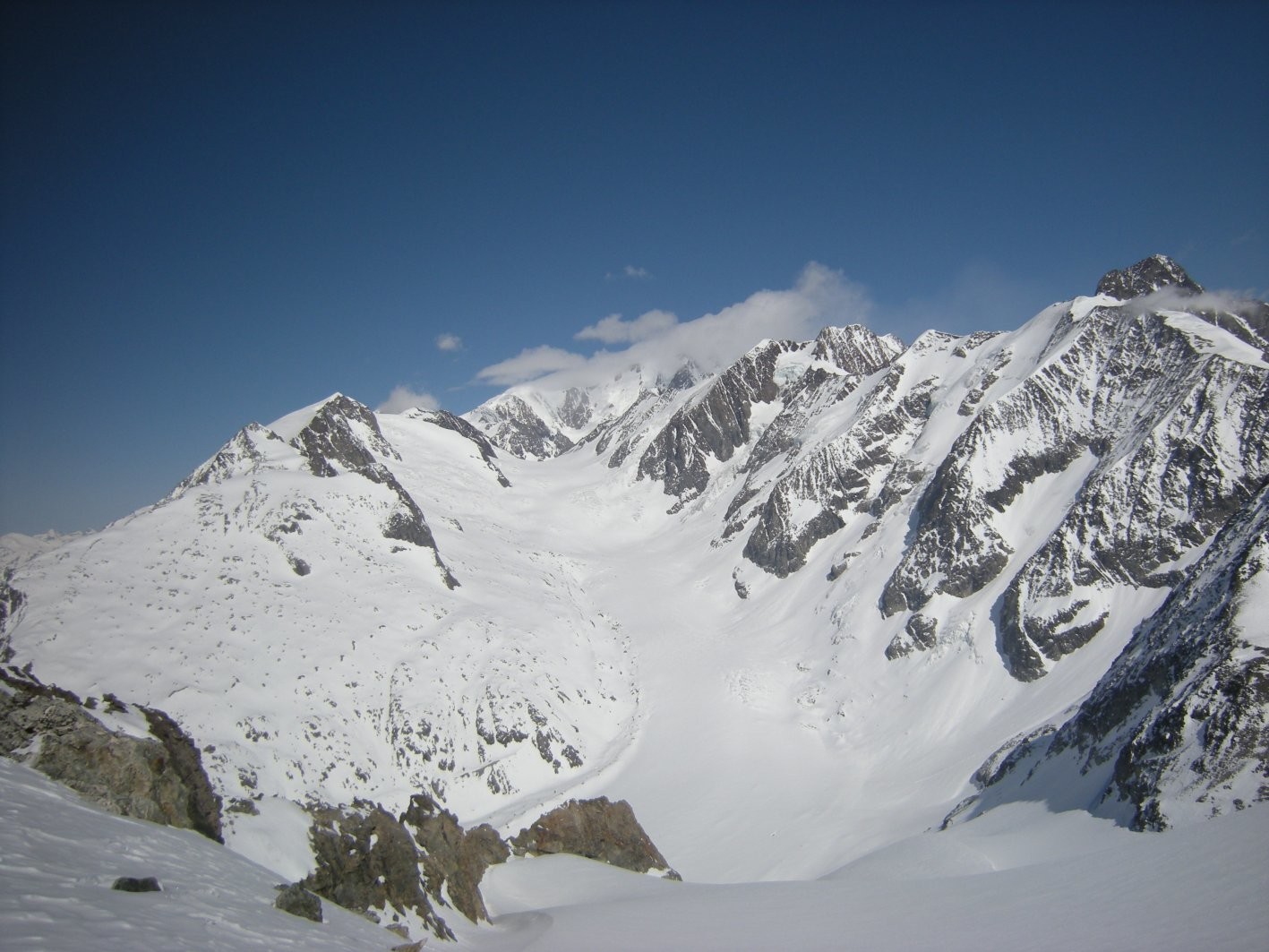 Glacier de Tré-la-Tête depuis le Pain de Sucre du Tondu