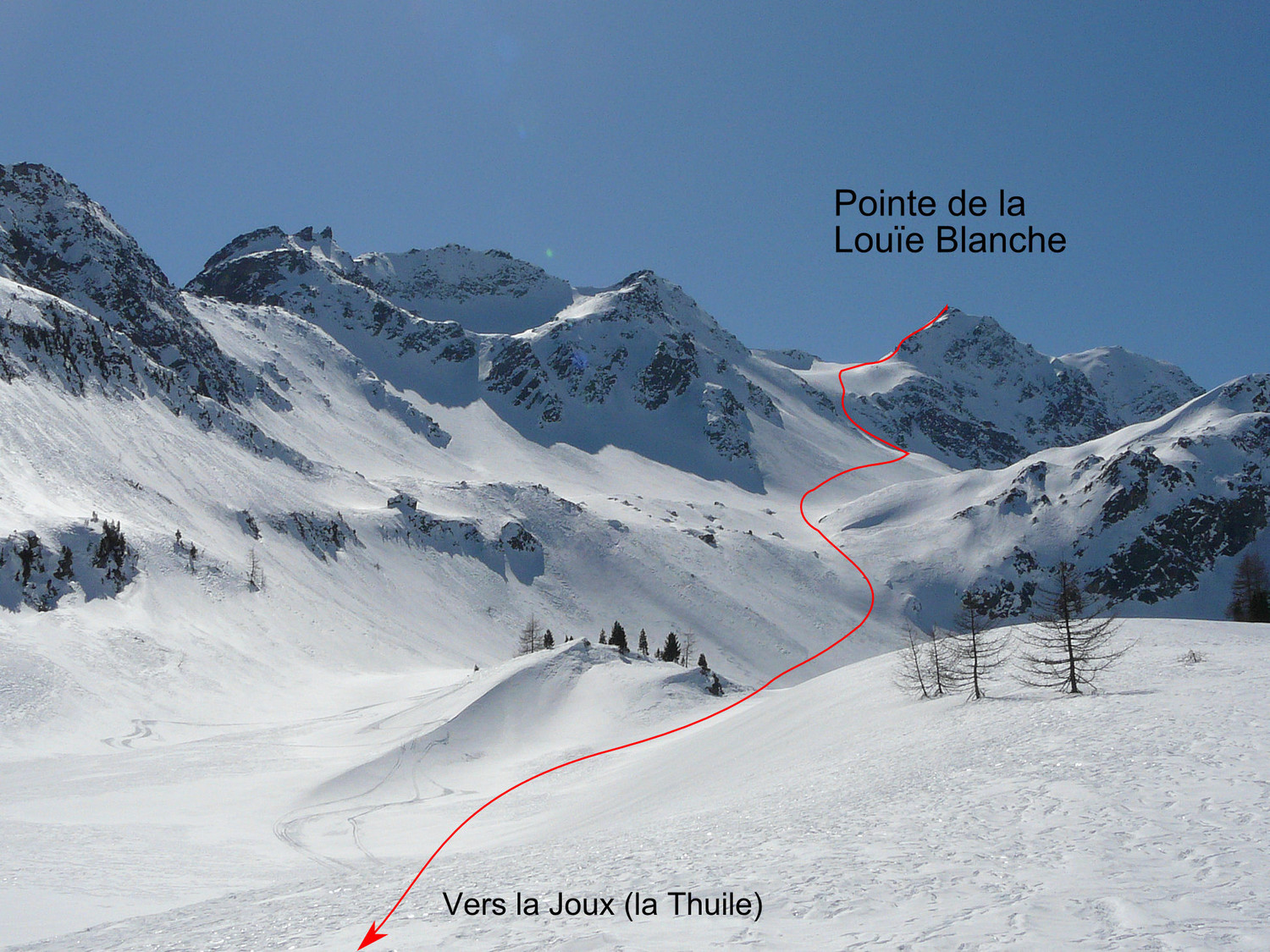 Pointe de la Louïe Blanche depuis la Thuile (Val d'Aoste)