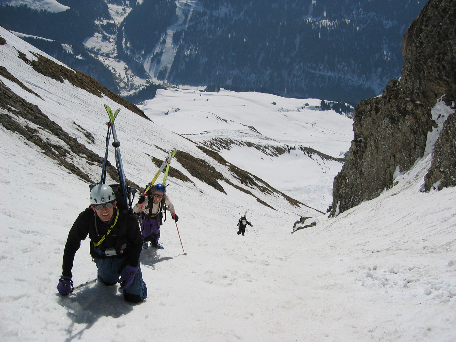 Col de torchere, la montée, en milieu de couloir