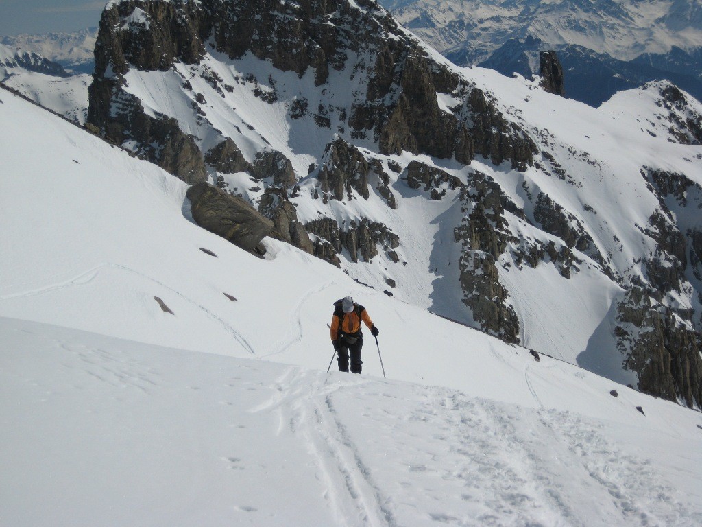 François dans les pentes supérieures sous les Dents du Midi