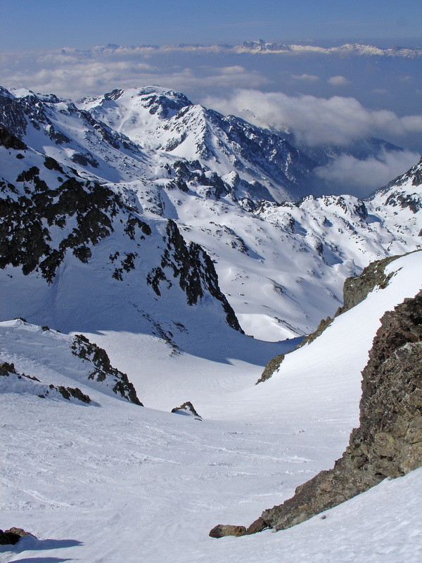 Début de la combe de descente