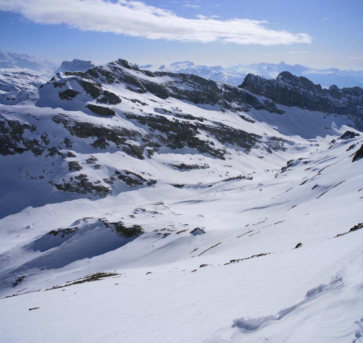 Les Avoudrues vues depuis la Pointe Rousse des Chambres