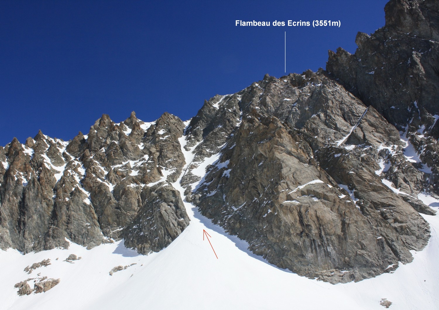 Flambeau des Ecrins: le couloir W (Véra Pervoz)