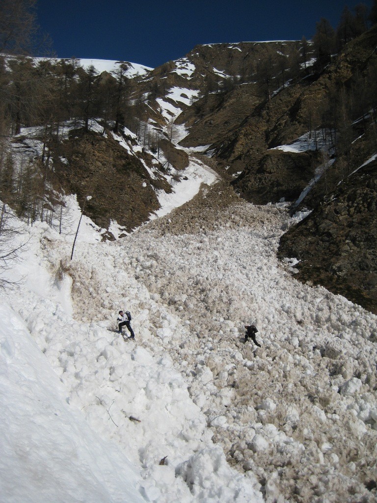 Taversée des couloirs sous Holeschliecht au point 1857m