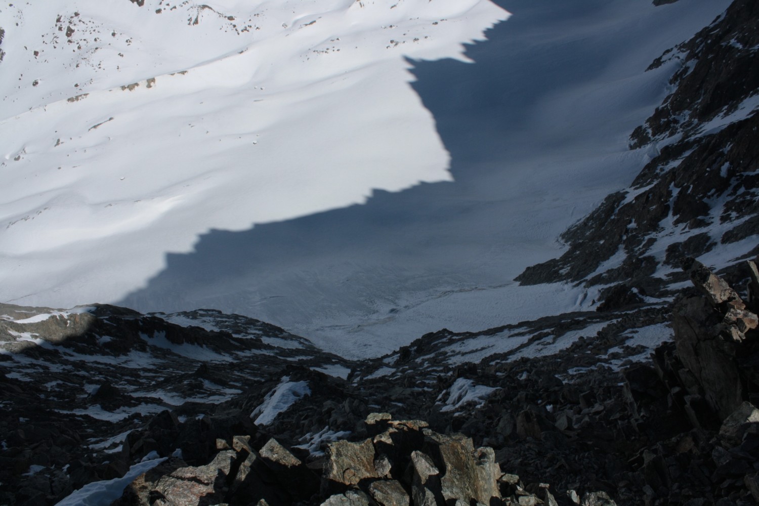 Le versant N de la Selle du Flambeau des Ecrins est complètement sec!