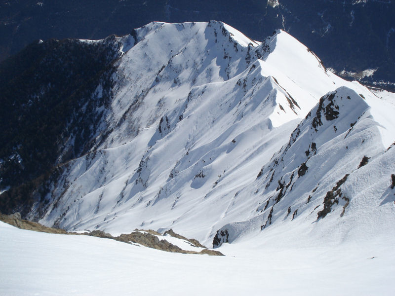 Face E du Montaigu vue d'en haut