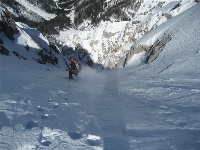 Hochstuhl, Gipfelrinne, Abfahrt