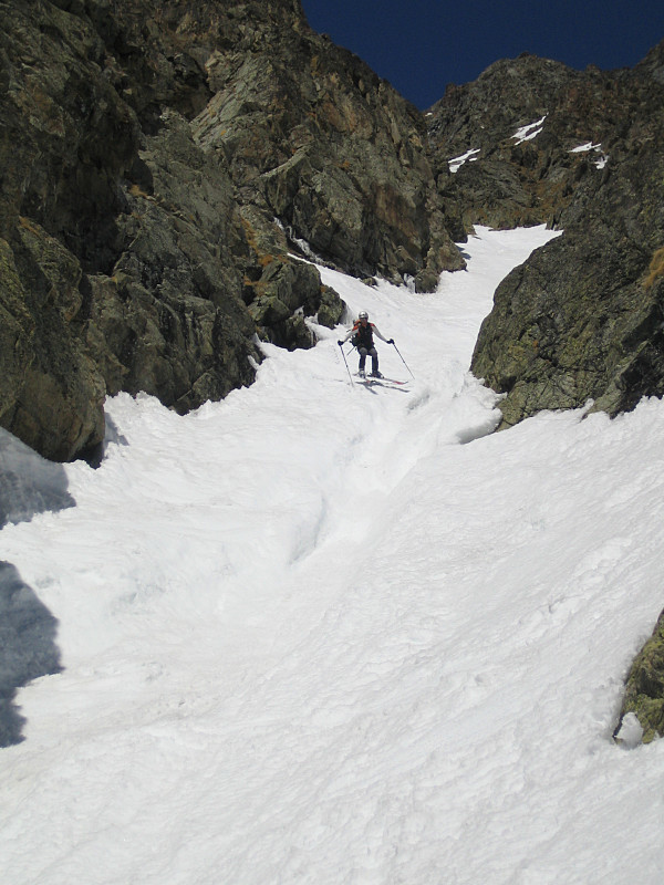 Ski technique pour éviter la goulotte de la Gravelotte