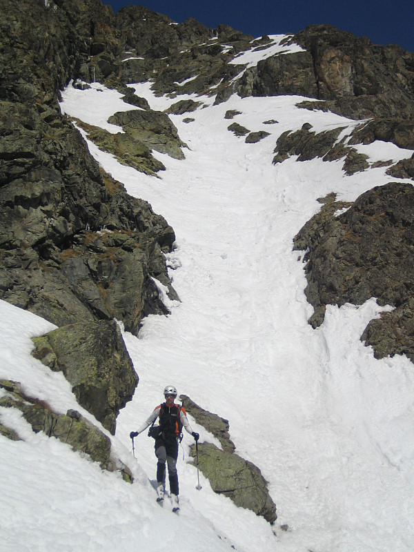 Face S de la Pointe Gravelotte : sortie du couloir