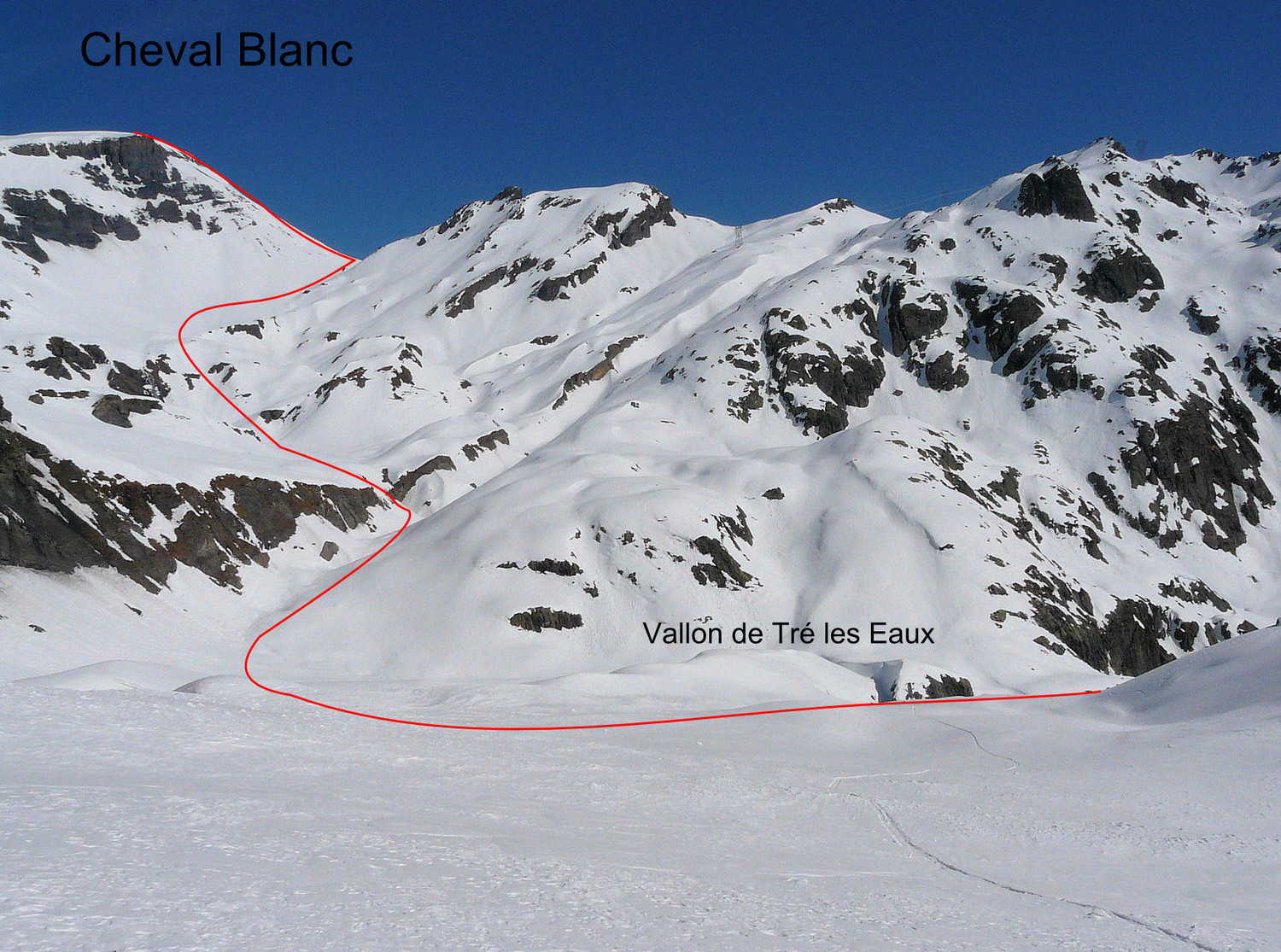 Le Cheval Blanc (Emosson) par le vallon de Tré les Eaux