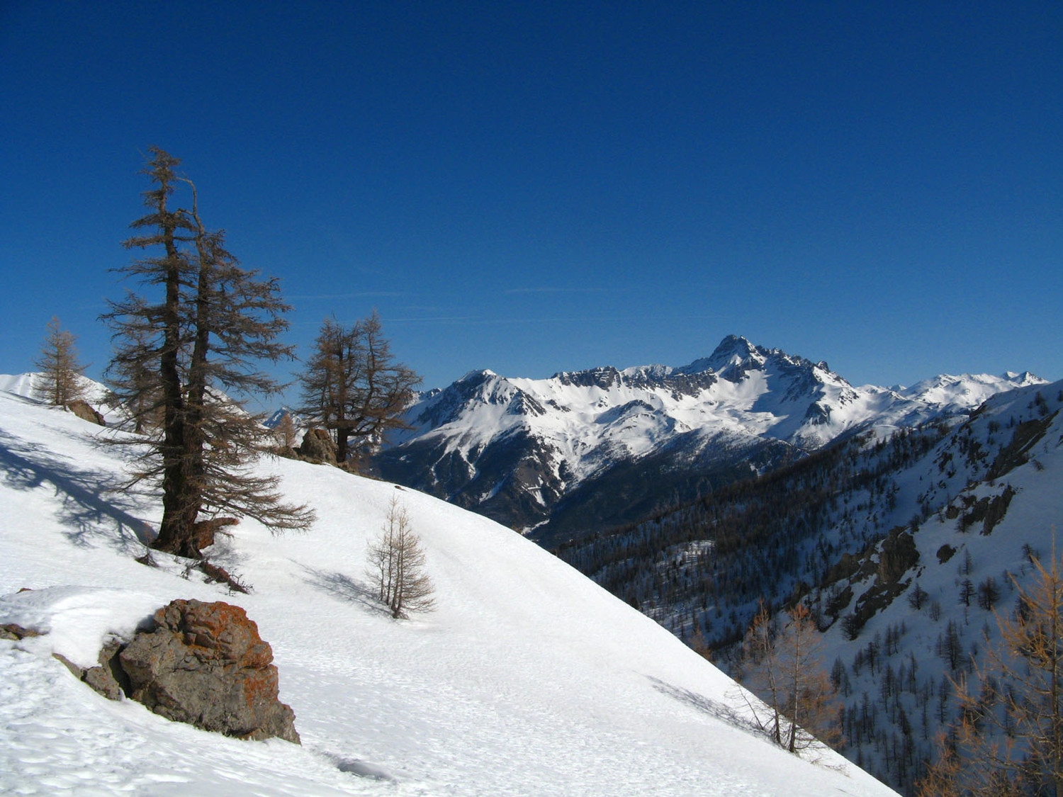 Le Pic de Rochebrune en montant au Pic du Vacivier