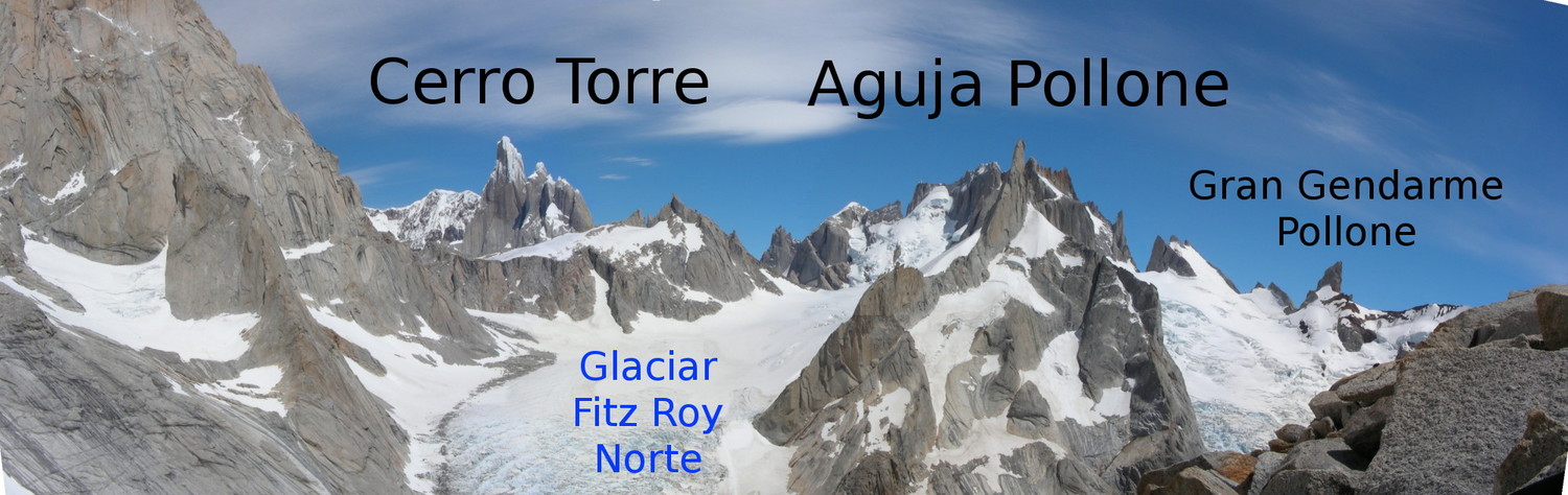 Le Glacier Fitz Roy N vu du Paso del Cuadrado (janvier 2009)