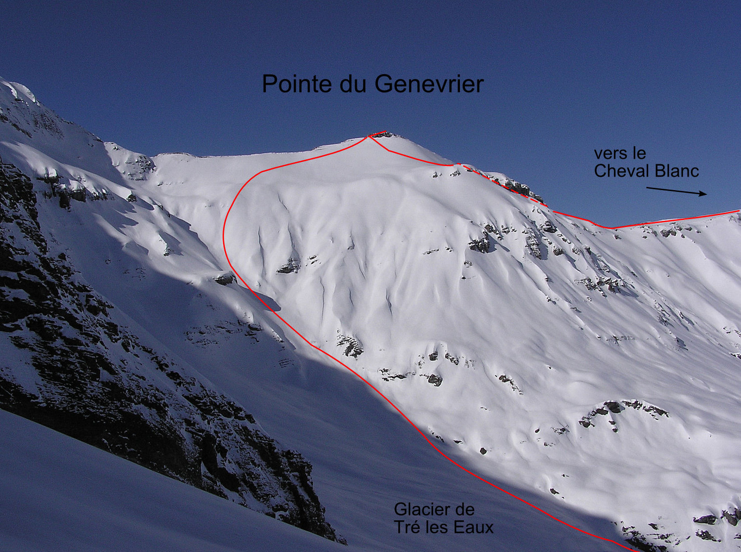La pointe du Genevrier depuis le Cheval Blanc