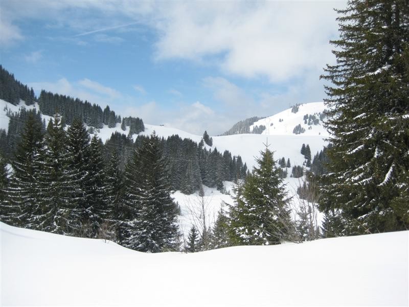 Vue du col de la Plagne en dir chalets et pte Autigny