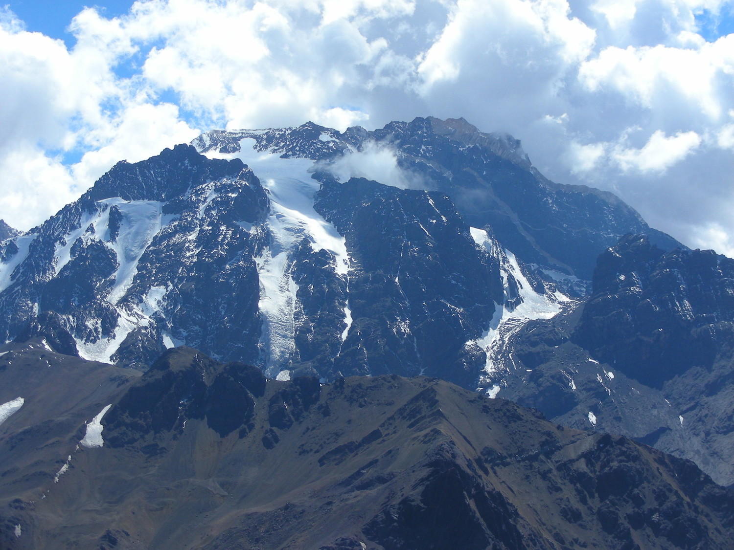 La cara S del Tolosa y el glaciar del hombre cojo en marzo 2009