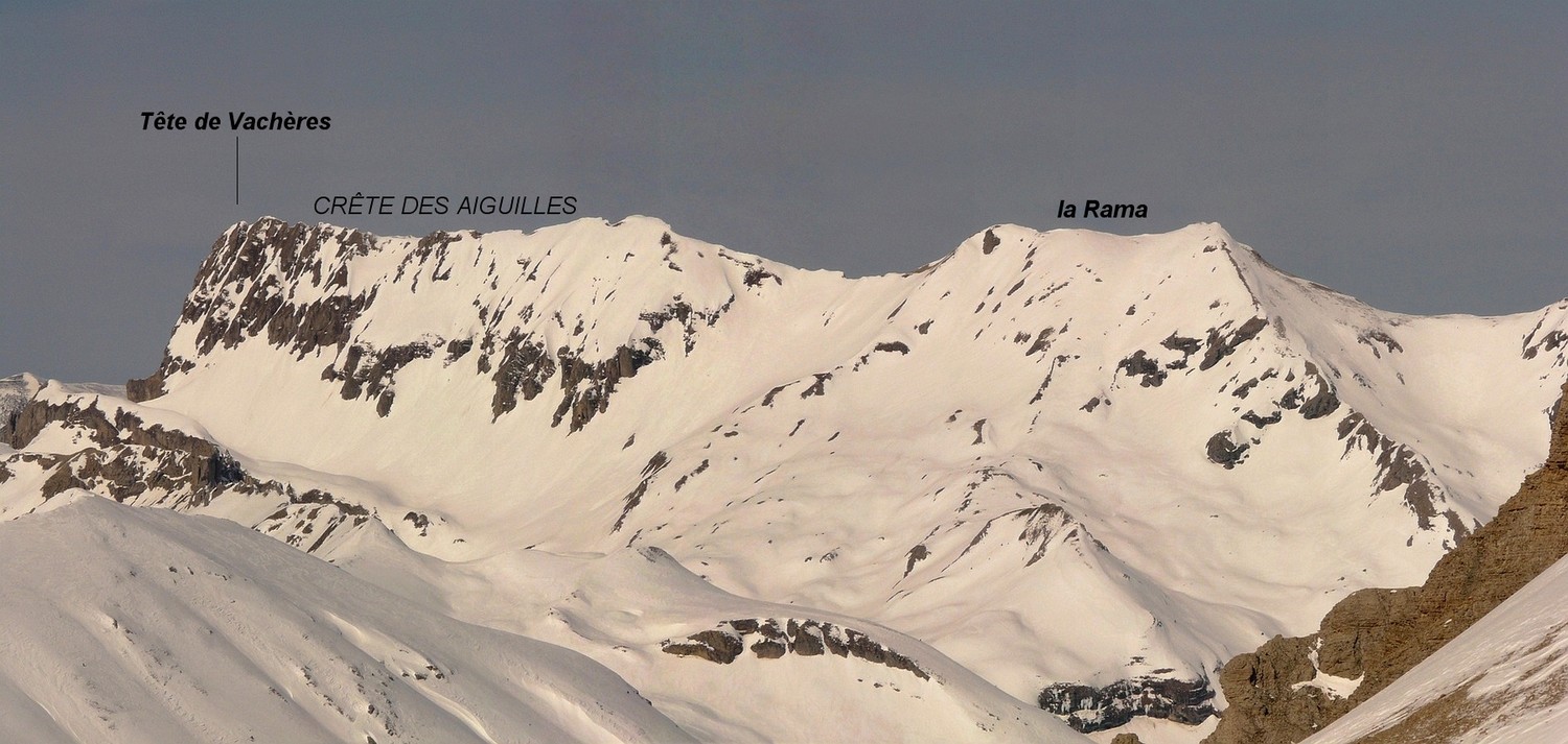 Crête des Aiguilles vu de la combe de la Cluse
