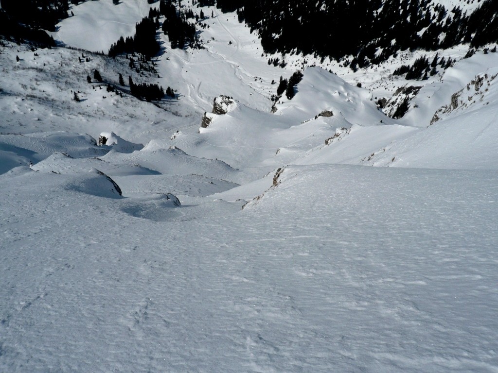 Pointe W de Châtillon, la partie raide de la face NW