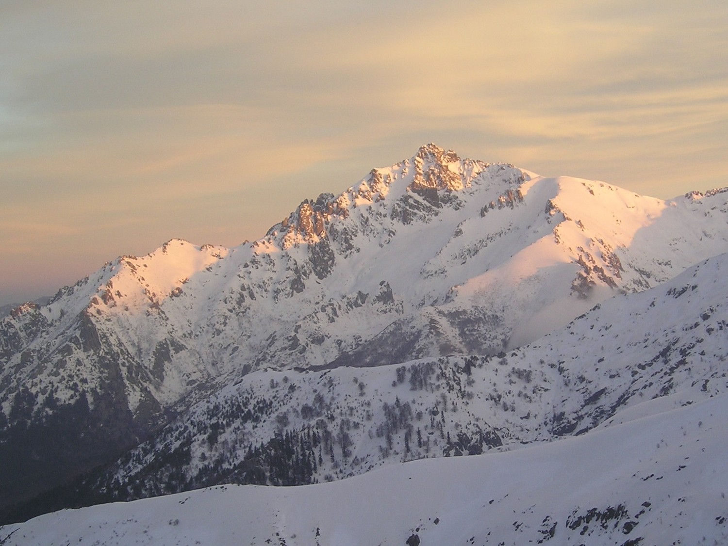 Coucher de soleil sur Monte d'Oro