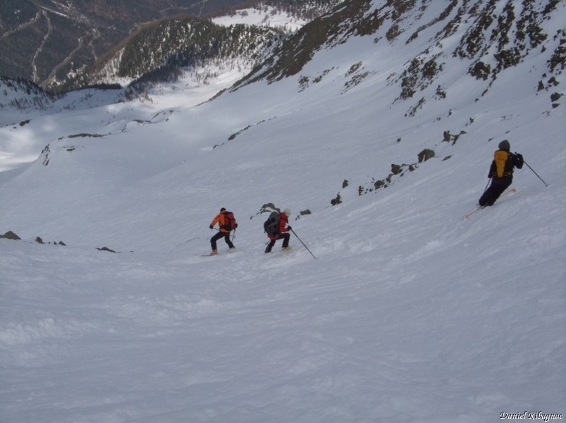 Descente du couloir sous Pointe Ronde