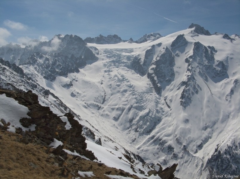 Vue sur le glacier de Trient depuis Pointe Ronde