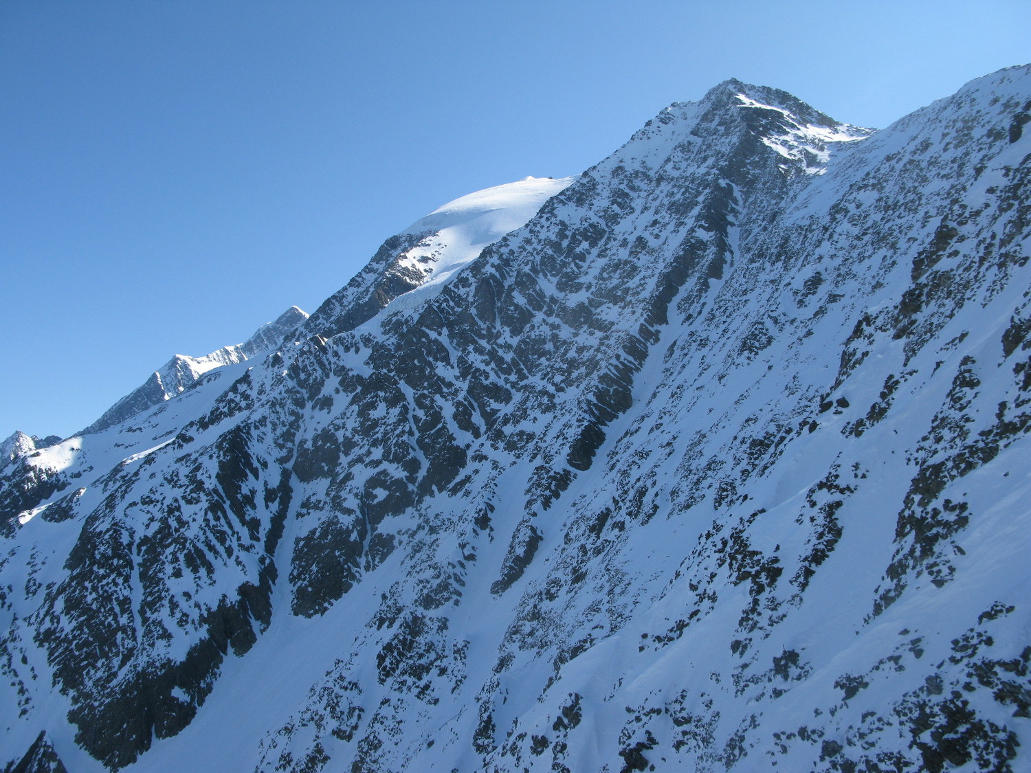 Le couloir W d'Armancette de la Bérangère bien visible (!) depuis le Chaborgne
