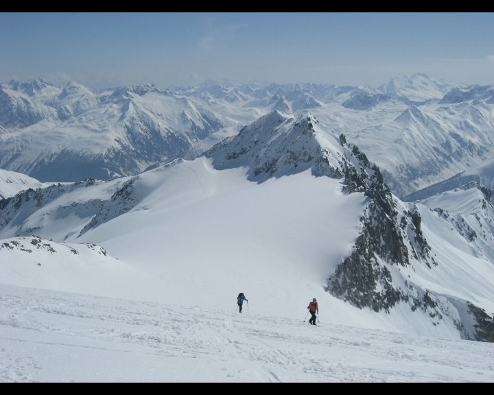 Sur le glacier sous le sommet