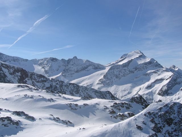 Col des glaciers et Mont Tondu, pointe de Chaborgne