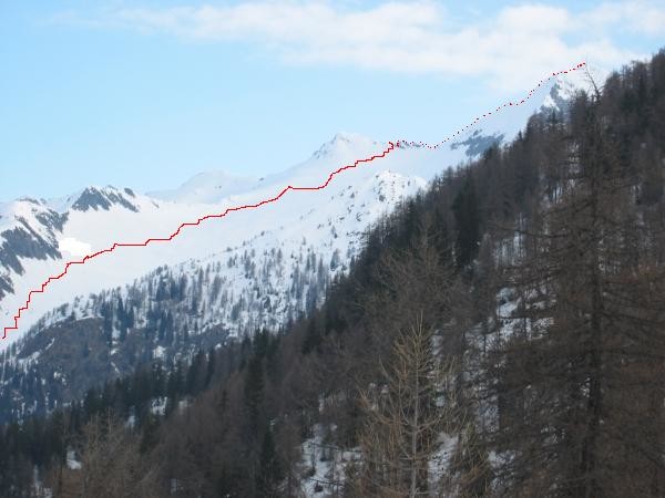 Parte alta dell'itinerario al Pizzo Massari