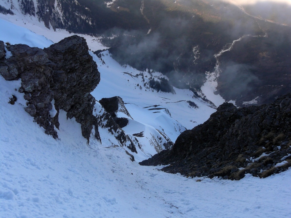Grand Couloir des Grépoux - au dessus du ressaut en glace