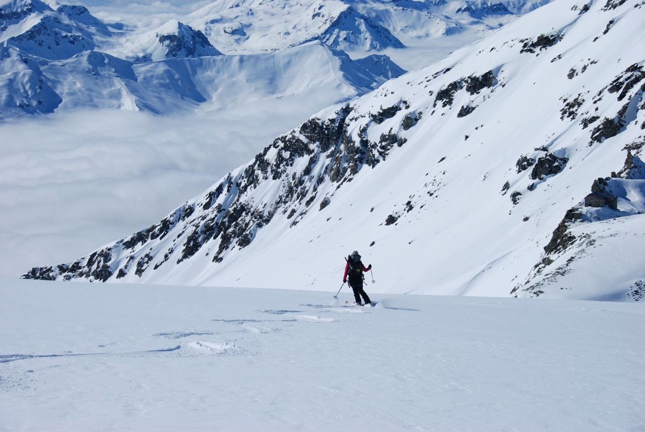 heading back to the hut