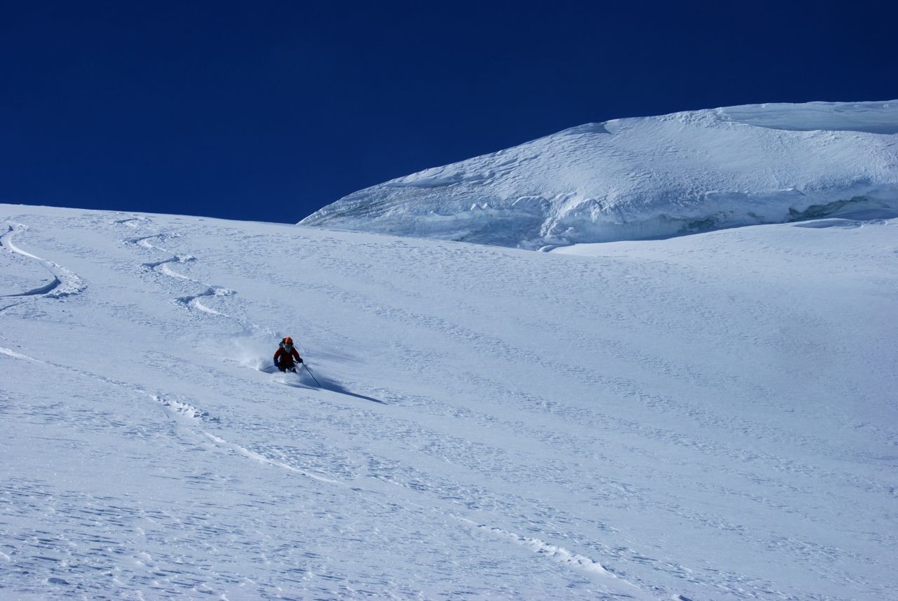 good snow below the summit