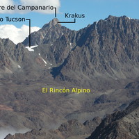Vue vers le Paso Tucson du sommet du Cerro Punta Negra (mars 2008)
