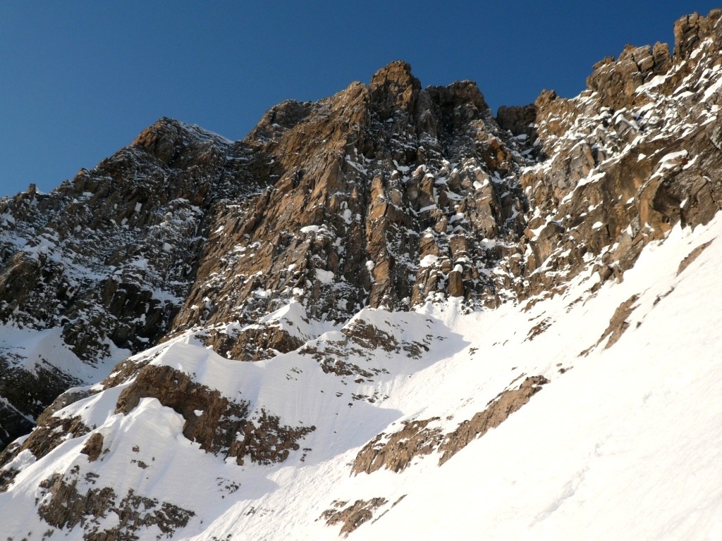 Le sommet vu du haut de la face
